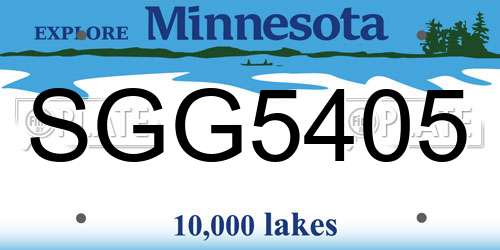 SGG5405 Minnesota License Plate