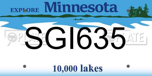 SGI635 Minnesota License Plate
