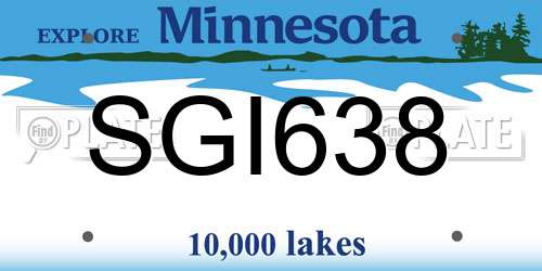 SGI638 Minnesota License Plate