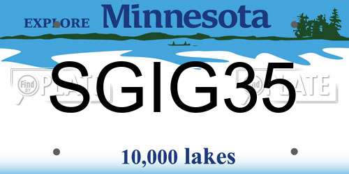 SGIG35 Minnesota License Plate