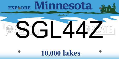 SGL44Z Minnesota License Plate