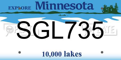 SGL735 Minnesota License Plate