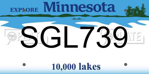 SGL739 Minnesota License Plate