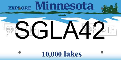 SGLA42 Minnesota License Plate