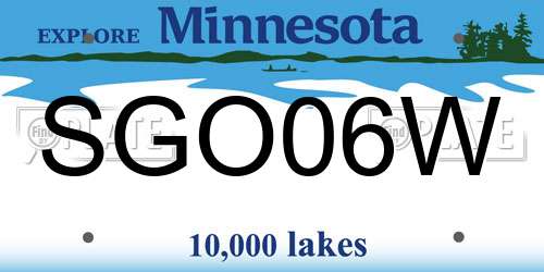 SGO06W Minnesota License Plate