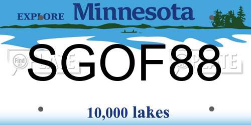 SGOF88 Minnesota License Plate