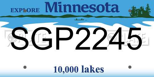 SGP2245 Minnesota License Plate