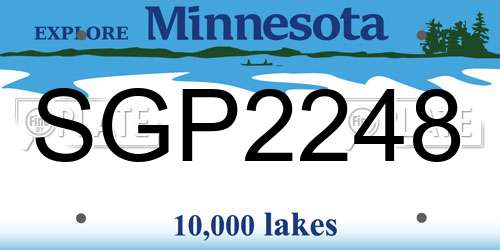 SGP2248 Minnesota License Plate