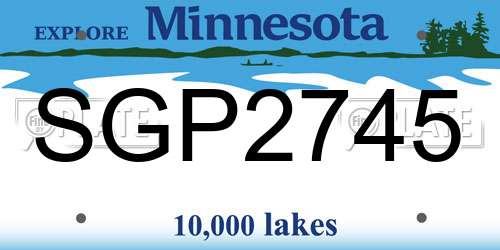 SGP2745 Minnesota License Plate