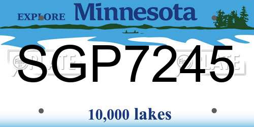 SGP7245 Minnesota License Plate