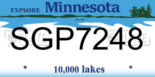 SGP7248 Minnesota License Plate