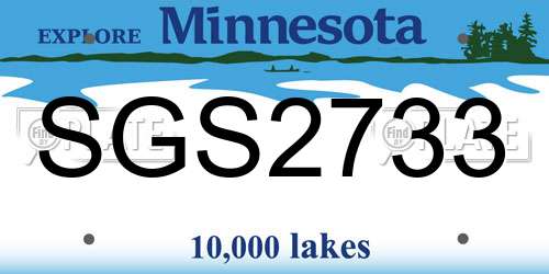 SGS2733 Minnesota License Plate