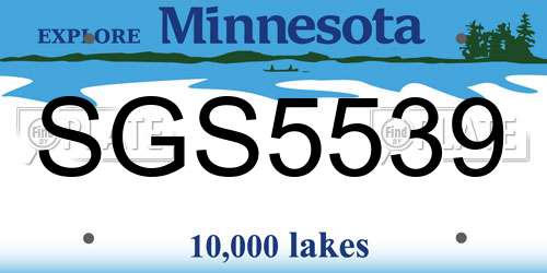 SGS5539 Minnesota License Plate