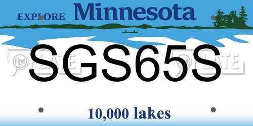 SGS65S Minnesota License Plate