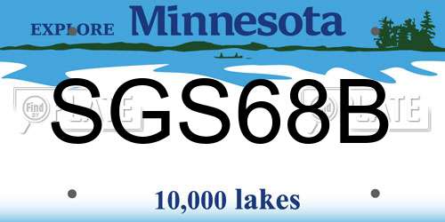 SGS68B Minnesota License Plate