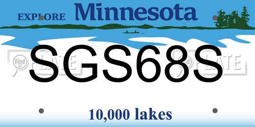 SGS68S Minnesota License Plate