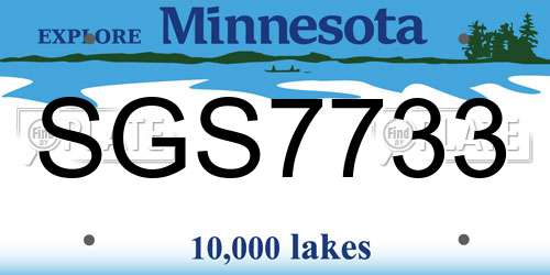 SGS7733 Minnesota License Plate