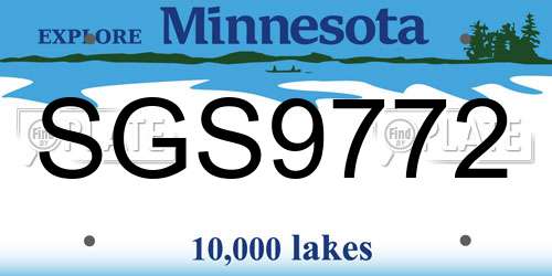 SGS9772 Minnesota License Plate