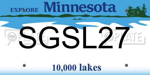 SGSL27 Minnesota License Plate