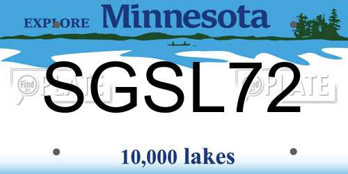SGSL72 Minnesota License Plate
