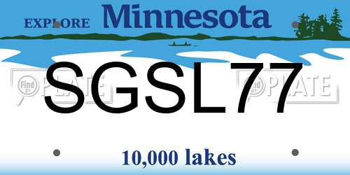 SGSL77 Minnesota License Plate