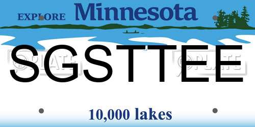 SGSTTEE Minnesota License Plate