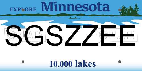 SGSZZEE Minnesota License Plate