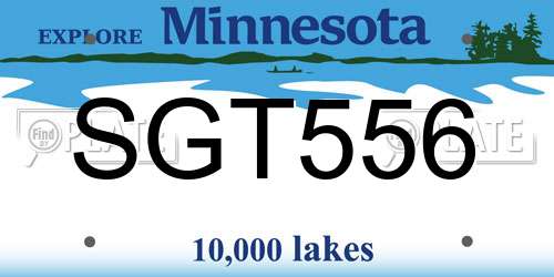 SGT556 Minnesota License Plate