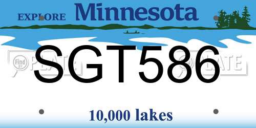 SGT586 Minnesota License Plate
