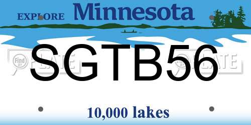 SGTB56 Minnesota License Plate