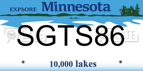 SGTS86 Minnesota License Plate