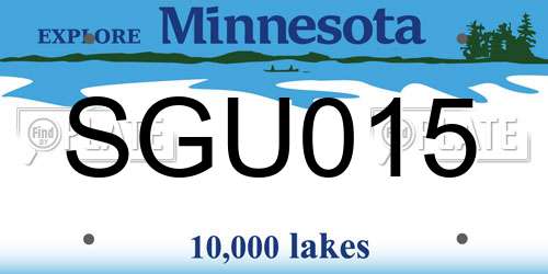 SGU015 Minnesota License Plate