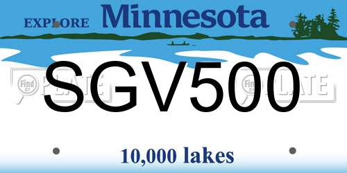 SGV500 Minnesota License Plate