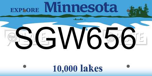 SGW656 Minnesota License Plate
