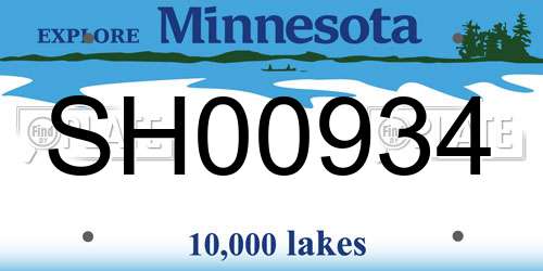 SH00934 Minnesota License Plate