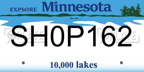 SH0P162 Minnesota License Plate
