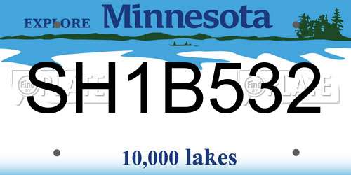 SH1B532 Minnesota License Plate