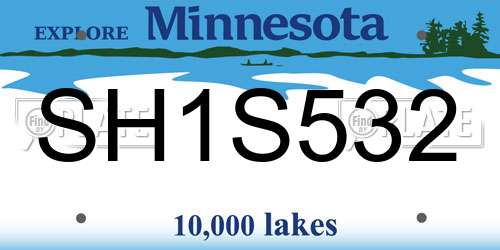 SH1S532 Minnesota License Plate