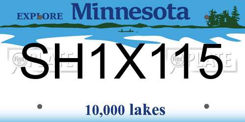 SH1X115 Minnesota License Plate