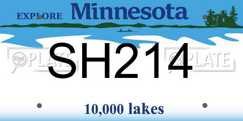 SH214 Minnesota License Plate