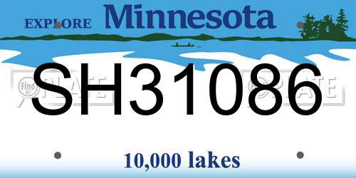 SH31086 Minnesota License Plate