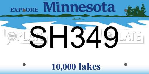SH349 Minnesota License Plate