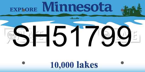 SH51799 Minnesota License Plate