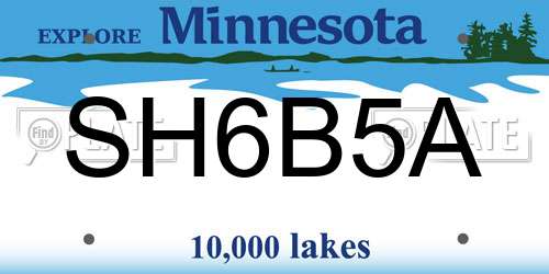 SH6B5A Minnesota License Plate