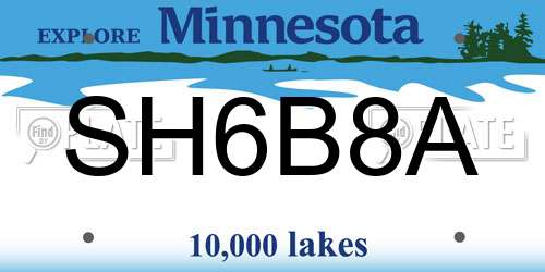 SH6B8A Minnesota License Plate