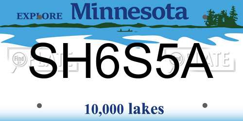 SH6S5A Minnesota License Plate