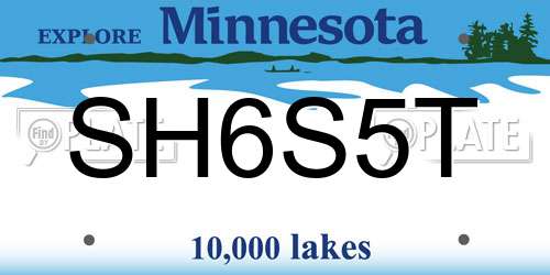SH6S5T Minnesota License Plate