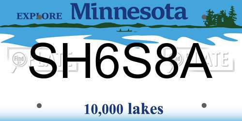 SH6S8A Minnesota License Plate
