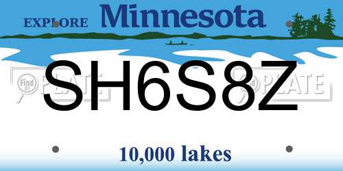 SH6S8Z Minnesota License Plate