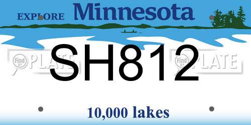 SH812 Minnesota License Plate